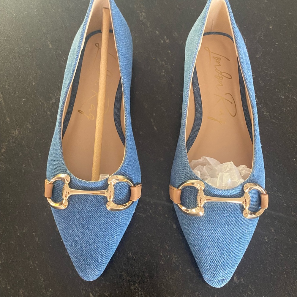 London Rag Cressida Women's Denim Horsebit Ballet Flats size 9 - Picture 5 of 6